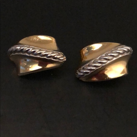 BURBERRY OF LONDON GOLD-PLATED CLIP EARRINGS - Picture 2 of 8